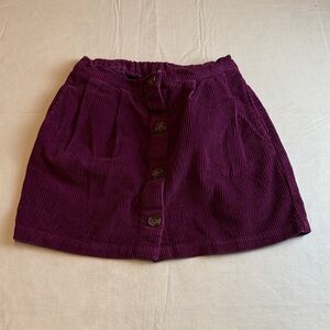 GAP Kids Magenta Purple Button Front Corduroy Mini Skirt Size M